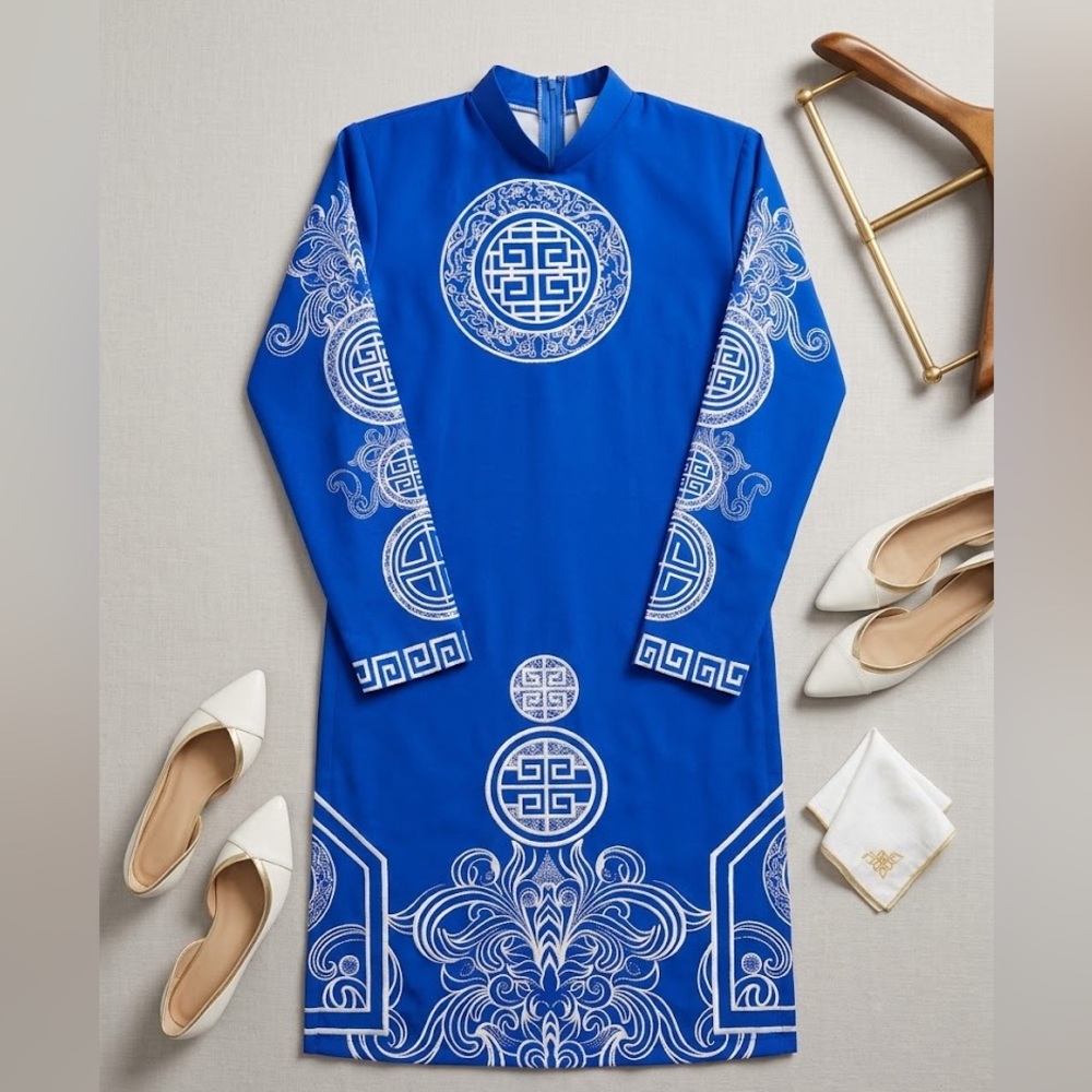 💙 Stunning Royal Blue Printed Tunic 💙 Size Small